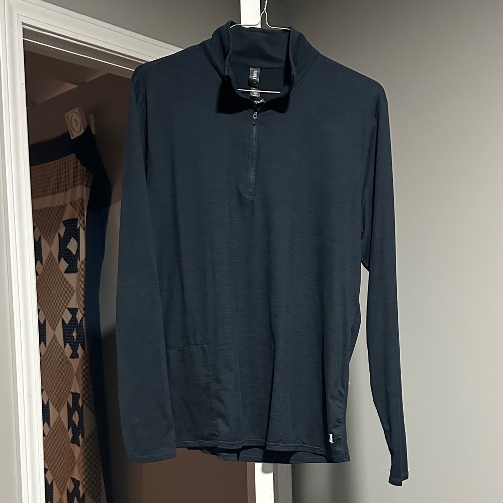 Vuori Black Long Sleeve Quarter-Zip Pullover